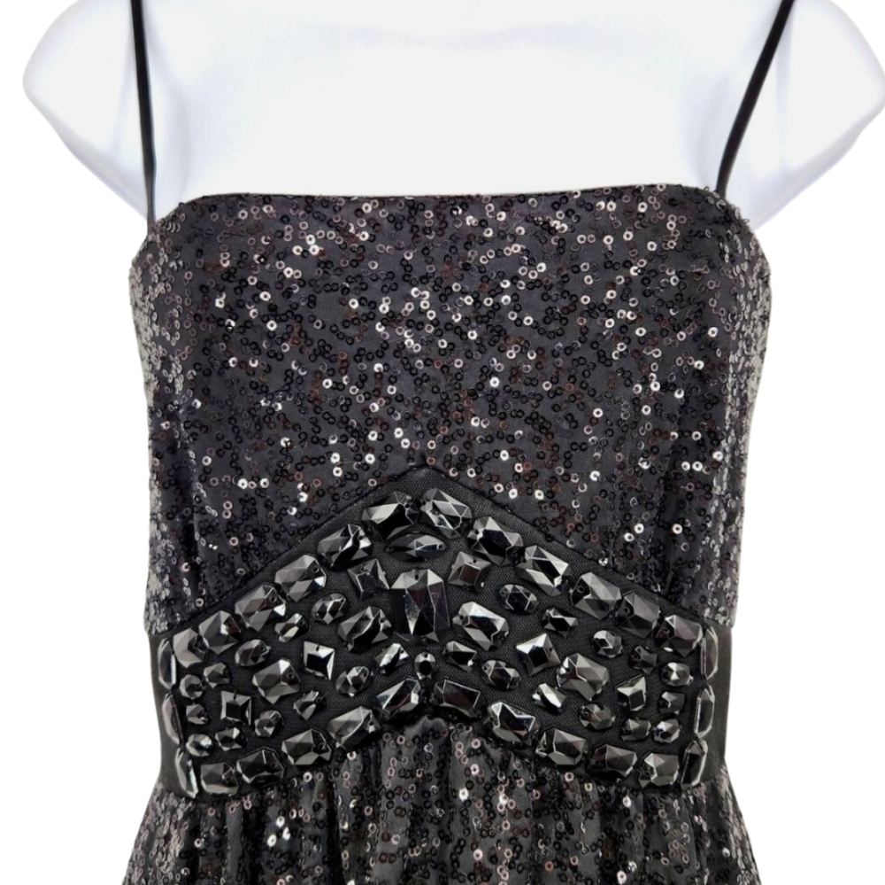 NWT Vintage Cache size 2 Black Cocktail Prom Party Dress Sequined AP-1237